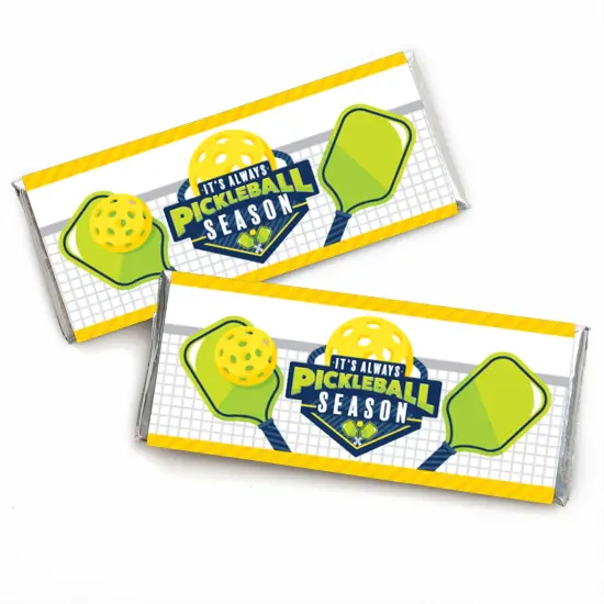 Big Dot of Happiness Let&rsquo;s Rally - Pickleball - Candy Bar Wrapper Birthday or Retirement Party Favors - Set of 24 {1}