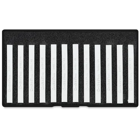 Conté à Paris Sketching Pastel Carrés - White, HB, Pkg of 12 {1}