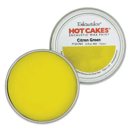 Enkaustikos Hot Cakes Encaustic Paint - Citron Green, 45 ml tin {1}