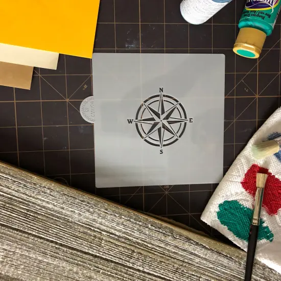 Compass Rose Cookie & Craft Stencil | CM094 by Designer Stencils | Cookie Decorating Tools | Baking Stencils for Royal Icing, Airbrush, Dusting Powder | Craft Stencils for Canvas, Paper, Wood | Reusable Food Grade Stencil {5}