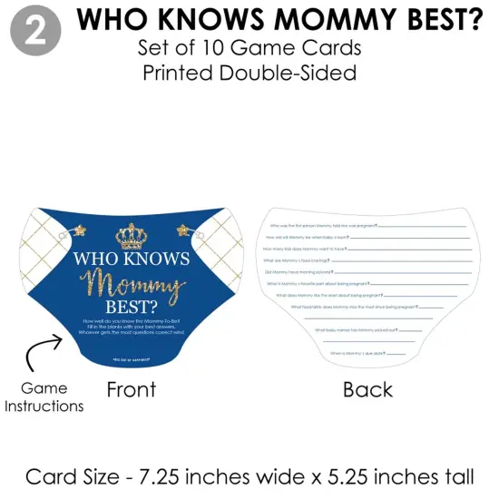 Big Dot of Happiness Royal Prince Charming - 4 Baby Shower Games - 10 Cards Each - Gamerific Bundle {7}