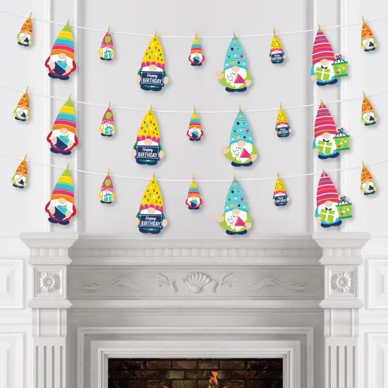 Big Dot of Happiness Gnome Birthday - Happy Birthday Party DIY Decorations - Clothespin Garland Banner - 44 Pieces {4}