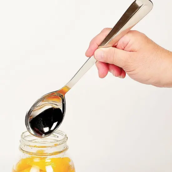 Stainless Steel Jar Serving Spoons 10.75 in Long Handle Set of 2 {3}
