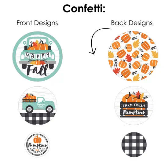 Big Dot of Happiness Happy Fall Truck - Harvest Pumpkin Party Decor and Confetti - Terrific Table Centerpiece Kit - Set of 30 {7}