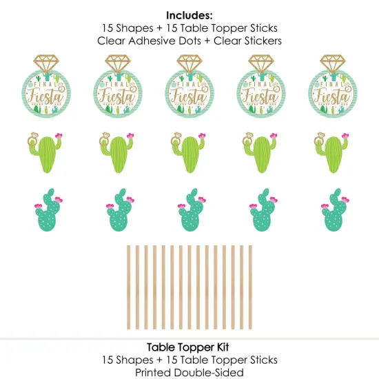 Big Dot of Happiness Final Fiesta - Last Fiesta Bachelorette Party Centerpiece Sticks - Table Toppers - Set of 15 {7}