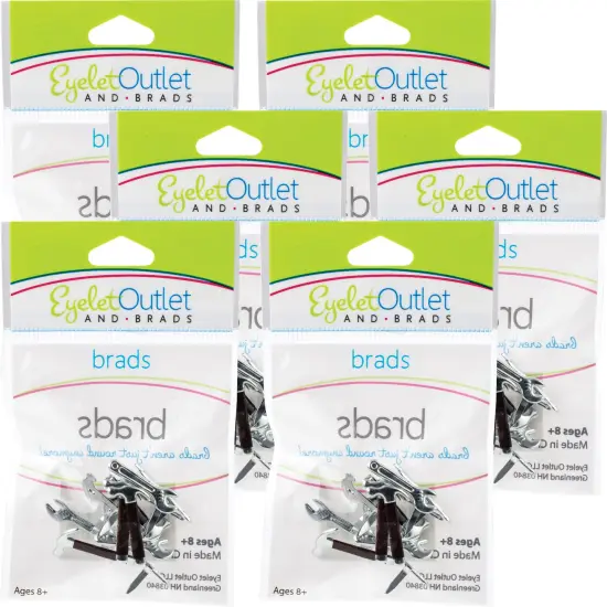 Multipack of 6 - Eyelet Outlet Shape Brads 12/Pkg-Tool Mate {1}