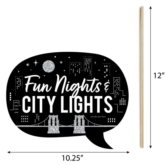 Big Dot of Happiness Nighttime City Skyline - New York Party Photo Booth Props Kit - 20 Count {7}