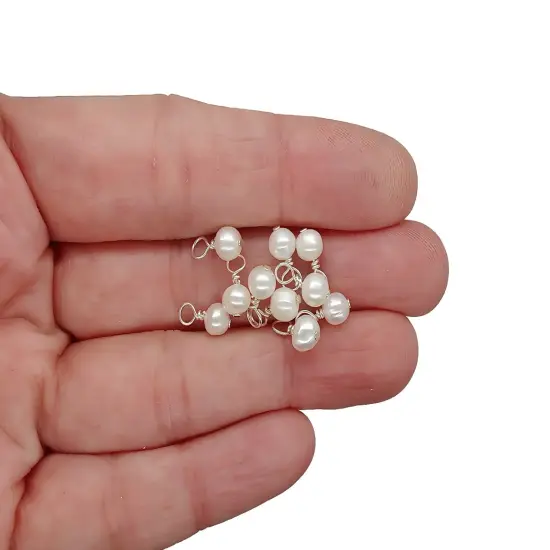Dainty Freshwater Pearl Charms with Your Choice of Wire, 10 pieces, Adorabilities Gold-Plated {7}