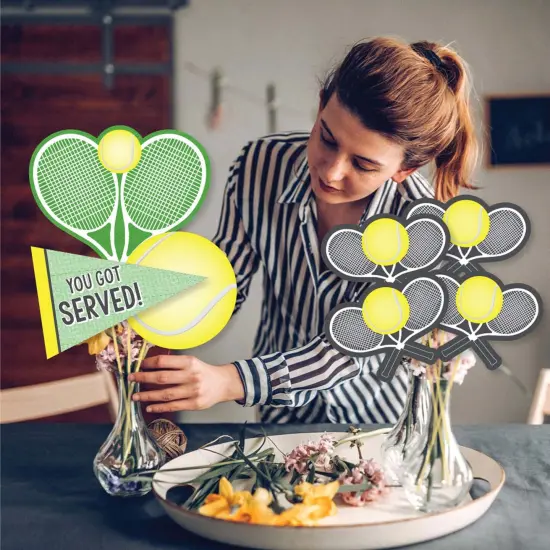 Big Dot of Happiness You Got Served - Tennis - Baby Shower or Tennis Ball Birthday Party Centerpiece Sticks - Showstopper Table Toppers - 35 Pieces {4}