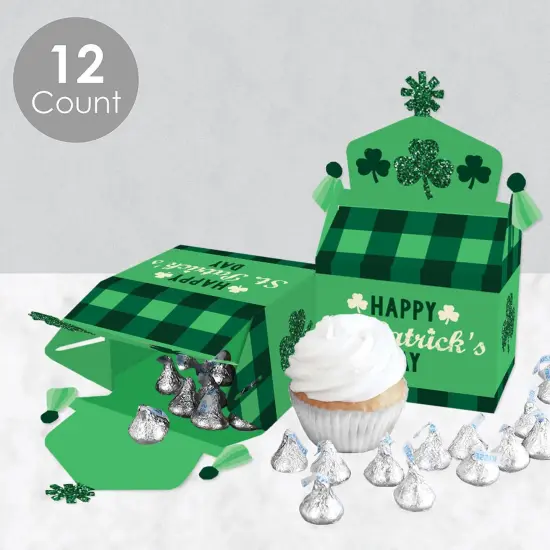 Big Dot of Happiness St. Patrick's Day - Treat Box Party Favors - Saint Paddy's Day Party Goodie Gable Boxes - Set of 12 {4}