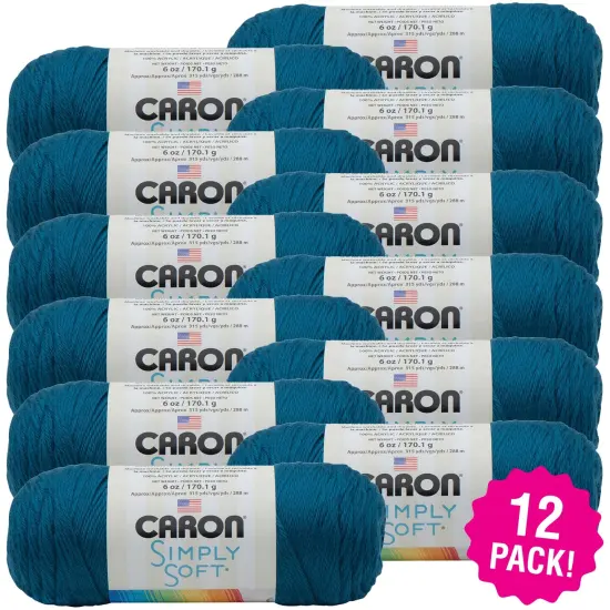 Multipack of 12 - Caron Simply Soft Solids Yarn-Ocean {1}