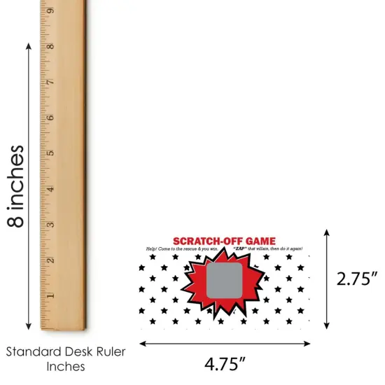 Big Dot of Happiness Bam Superhero - Baby Shower or Birthday Party Game Scratch Off Cards - 22 Count {7}