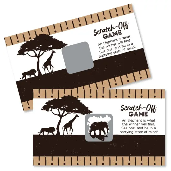 Big Dot of Happiness Wild Safari - African Jungle Adventure Birthday Party or Baby Shower Game Scratch Off Cards - 22 Count {1}