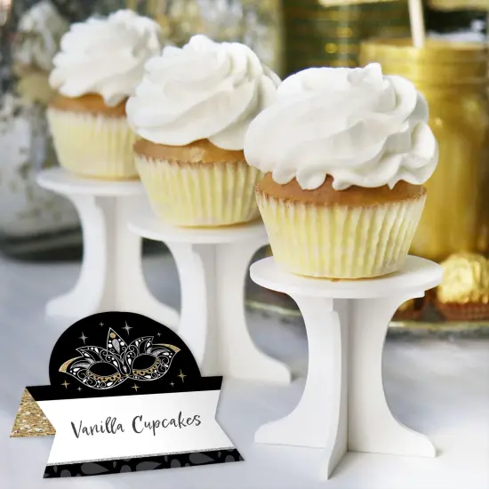 Big Dot of Happiness Masquerade - Mask Party Tent Buffet Card - Table Setting Name Place Cards - Set of 24 {6}