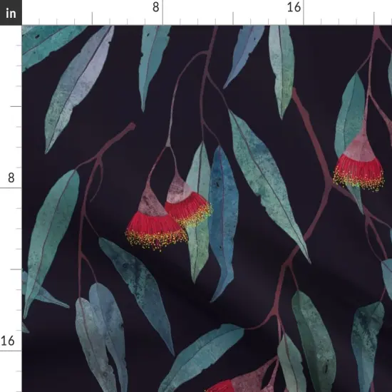 Various Fabrics by the Yard or Fat Quarter Eucalyptus Leaves Flowers Flower Japanese Botanical Tropical Plants Watercolor Print Modern Home Decor Custom Printed Fabric by Spoonflower {2}