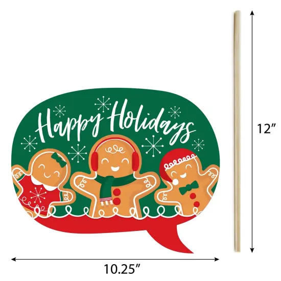 Big Dot of Happiness Gingerbread Christmas - Gingerbread Man Holiday Party Photo Booth Props Kit - 20 Count {7}