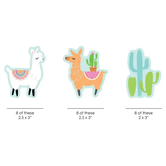 Big Dot of Happiness Whole Llama Fun - DIY Shaped Llama Fiesta Baby Shower or Birthday Party Cut-Outs - 24 Count {3}