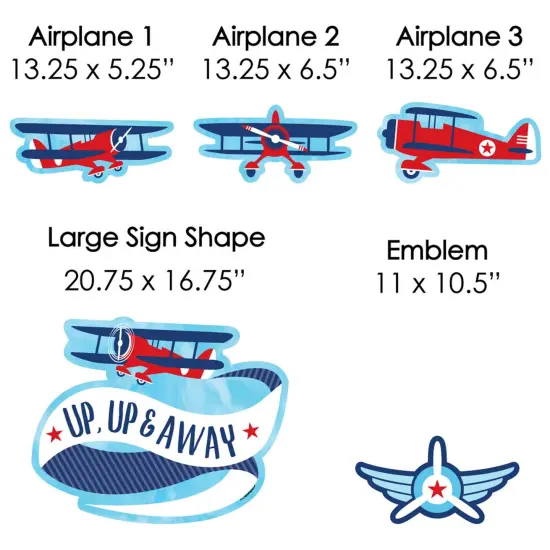 Big Dot of Happiness Taking Flight - Airplane - Yard Sign & Outdoor Lawn Decorations - Vintage Plane Party Yard Signs - Set of 8 {7}