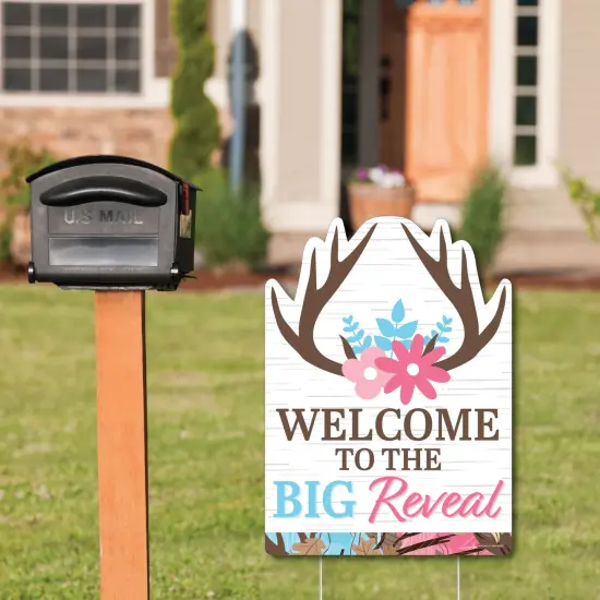 Big Dot of Happiness Buck or Doe - Party Decorations - Hunting Gender Reveal Party Welcome Yard Sign {3}