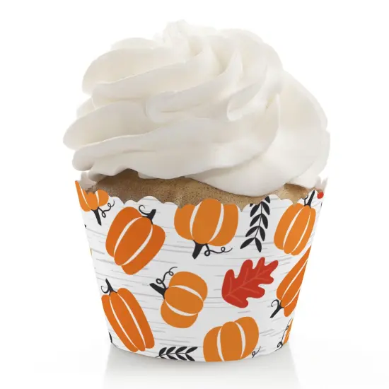 Big Dot of Happiness Fall Pumpkin - Halloween or Thanksgiving Party Decorations - Party Cupcake Wrappers - Set of 12 {1}