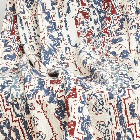 Taarush Red & Blue Grunge Pattern w/ Tassels Cotton Soft Cozy Accent Accent Throw Blanket {5}