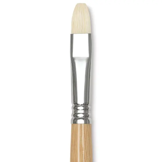 Escoda Clasico Chungking White Bristle Brush - Bright, Long Handle, Size 12 {1}