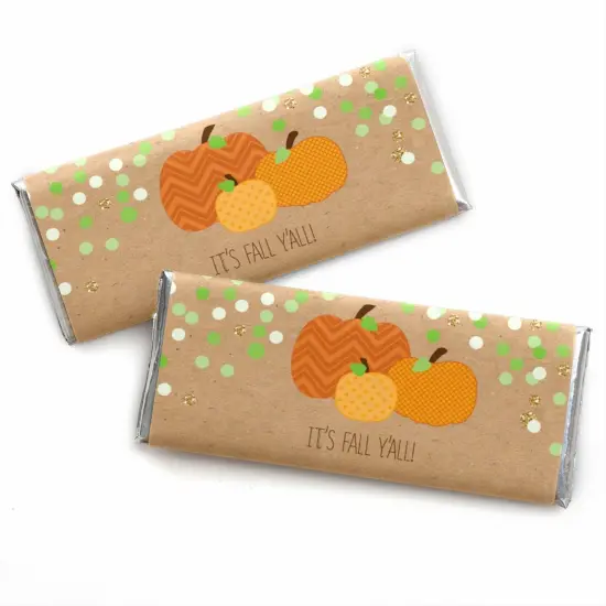 Big Dot of Happiness Pumpkin Patch - Candy Bar Wrappers Fall, Halloween or Thanksgiving Party Favors - Set of 24 {1}