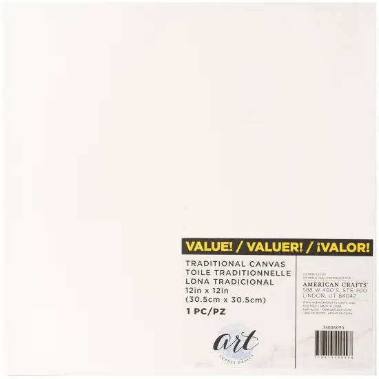 American Crafts Art Supply Basics Traditional Canvas-12"X12" {1}