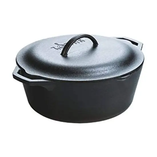 Lodge Cast Iron Dutch Oven with Dual Handles, Pre-Seasoned Cooking and Serving Pot, 7-Quart {1}
