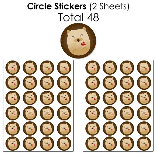 Big Dot of Happiness Forest Hedgehogs - Woodland Birthday Party or Baby Shower Candy Favor Sticker Kit - 304 Pc {7}
