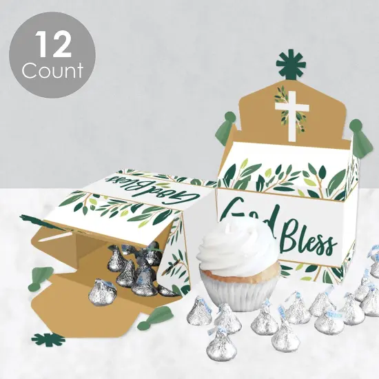 Big Dot of Happiness Elegant Cross - Treat Box Party Favors - Religious Party Goodie Gable Boxes - Set of 12 {4}