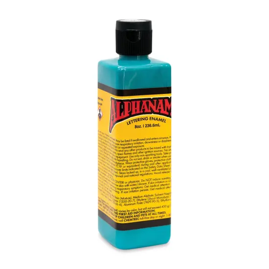 Alpha6 Alphanamel Lettering Enamel - Bright Teal, 236.6 ml, Bottle {1}