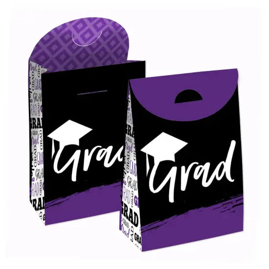 Big Dot of Happiness Purple Grad - Best is Yet to Come - Purple Graduation Gift Favor Bags - Party Goodie Boxes - Set of 12 {1}