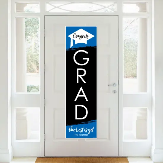 Big Dot of Happiness Blue Graduation Party Door Decoration - Vertical Banner {3}