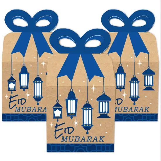 Big Dot of Happiness Eid Mubarak - Square Favor Gift Boxes - Ramadan Party Bow Boxes - Set of 12 {3}