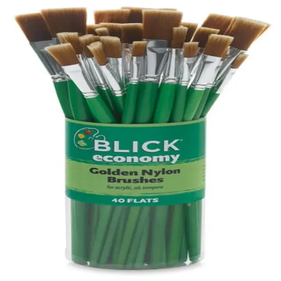 Blick Economy Golden Taklon Brush Set - Flats, Set of 40 {2}