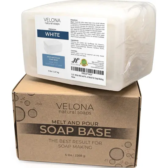 5 LB - White Melt and Pour Soap Base by Velona | SLS/SLES Free | Natural Bars for The Best Result for Soap-Making {5}
