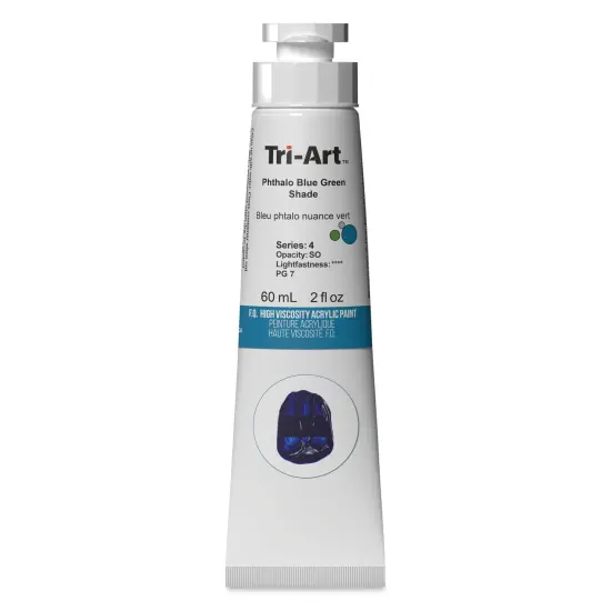 Tri-Art High Viscosity Artist Acrylic - Phthalo Blue Green Shade, 60 ml tube {1}