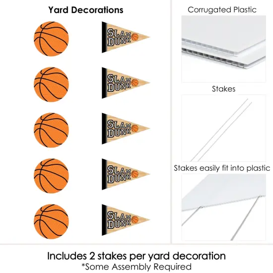 Big Dot of Happiness Nothin' but Net - Basketball Lawn Decorations - Outdoor Baby Shower or Birthday Party Yard Decorations - 10 Piece {7}