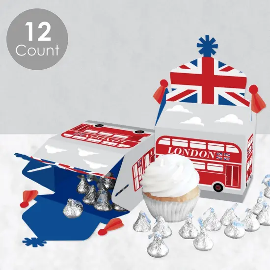 Big Dot of Happiness Cheerio, London - Treat Box Party Favors - British UK Party Goodie Gable Boxes - Set of 12 {4}