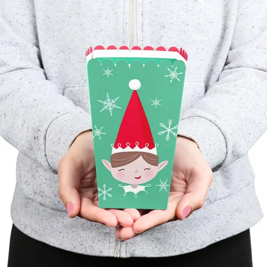 Big Dot of Happiness Elf Squad - Kids Elf Christmas and Birthday Party Favor Popcorn Treat Boxes - Set of 12 {6}