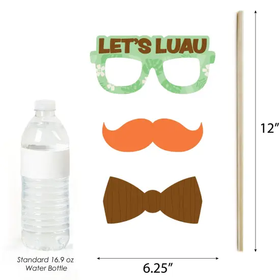 Big Dot of Happiness Tropical Luau - Hawaiian Beach Party Photo Booth Props Kit - 20 Count {6}