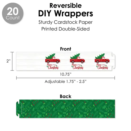 Big Dot of Happiness Merry Little Christmas Tree - Red Truck and Car Christmas Party Favors and Cupcake Kit - Fabulous Favor Party Pack - 100 Pieces {4}