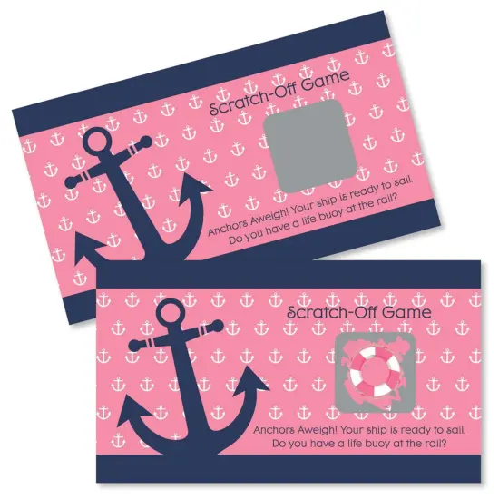 Big Dot of Happiness Ahoy - Nautical Girl - Baby Shower or Birthday Party Game Scratch Off Cards - 22 Count {1}