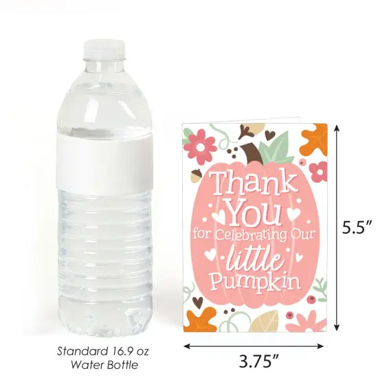 Big Dot of Happiness Girl Little Pumpkin - Fall Birthday Party or Baby Shower Thank You Cards (8 count) {4}