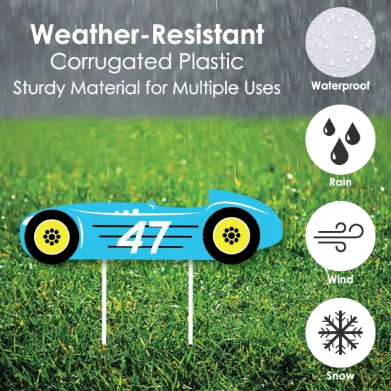 Big Dot of Happiness Let's Go Racing - Racecar - Yard Sign & Outdoor Lawn Decorations - Race Car Birthday Party or Baby Shower Yard Signs - Set of 8 {4}