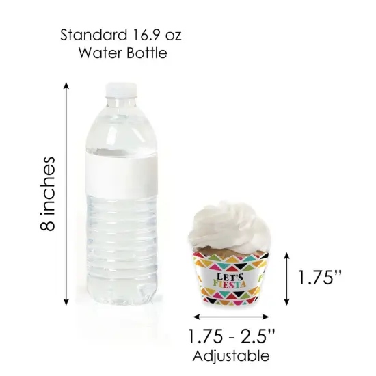 Big Dot of Happiness Let's Fiesta - Cupcake Decoration - Fiesta Cupcake Wrappers and Treat Picks Kit - Set of 24 {7}