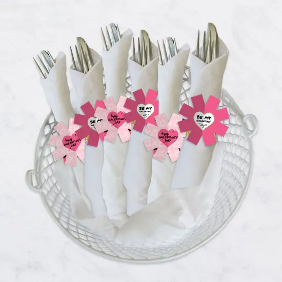 Big Dot of Happiness Be My Galentine - Galentine's & Valentine's Day Party Paper Napkin Holder - Napkin Rings - Set of 24 {4}