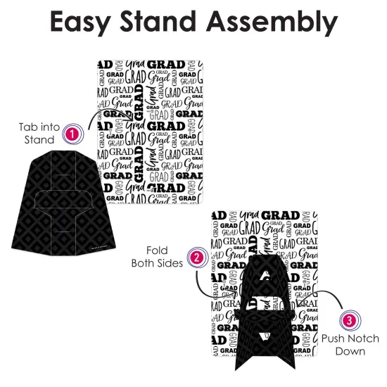 Big Dot of Happiness Black and White Graduation Party Centerpieces - 4x6 Picture Display - Paper Photo Frames - Set of 12 {7}
