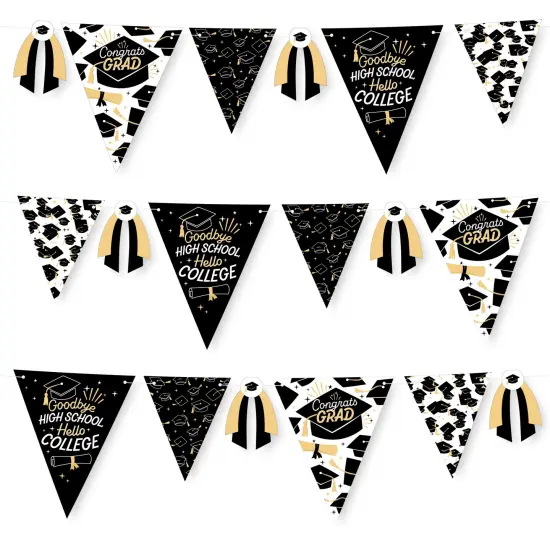 Big Dot of Happiness 30 Piece Hello College - Graduation Party Pennant Triangle Banner {1}